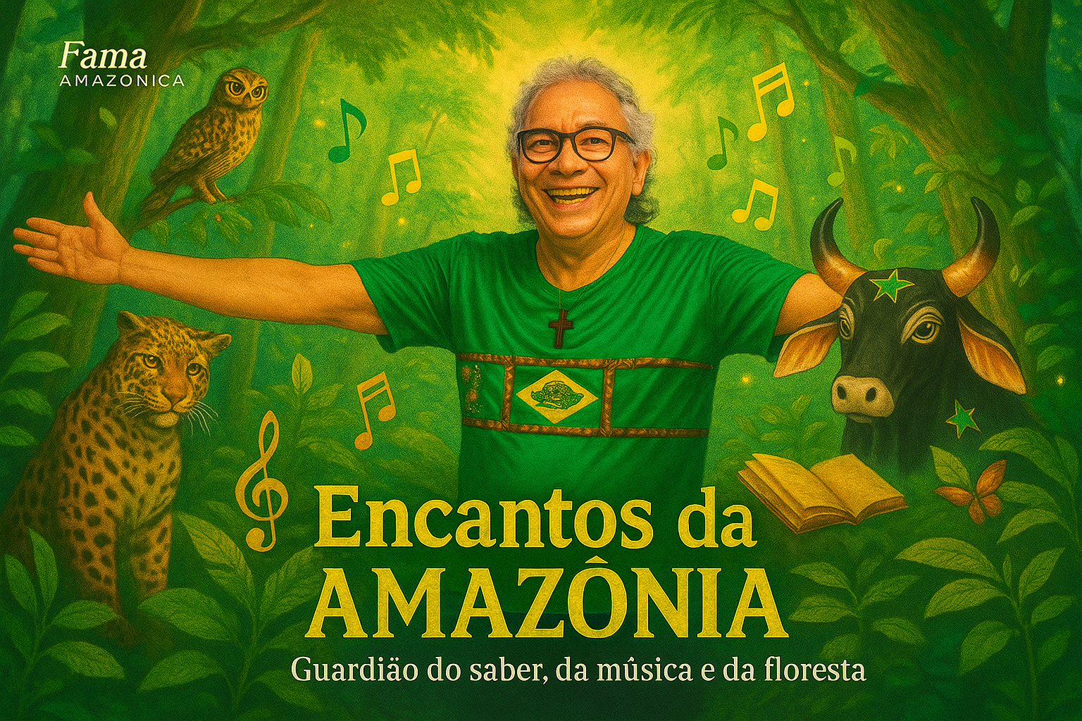 O programa Encanto da Amazonia, mostrando o cotidiano amazônico, a cultura, a arte, a religião, o folclore e as lendas da região Amazônica.