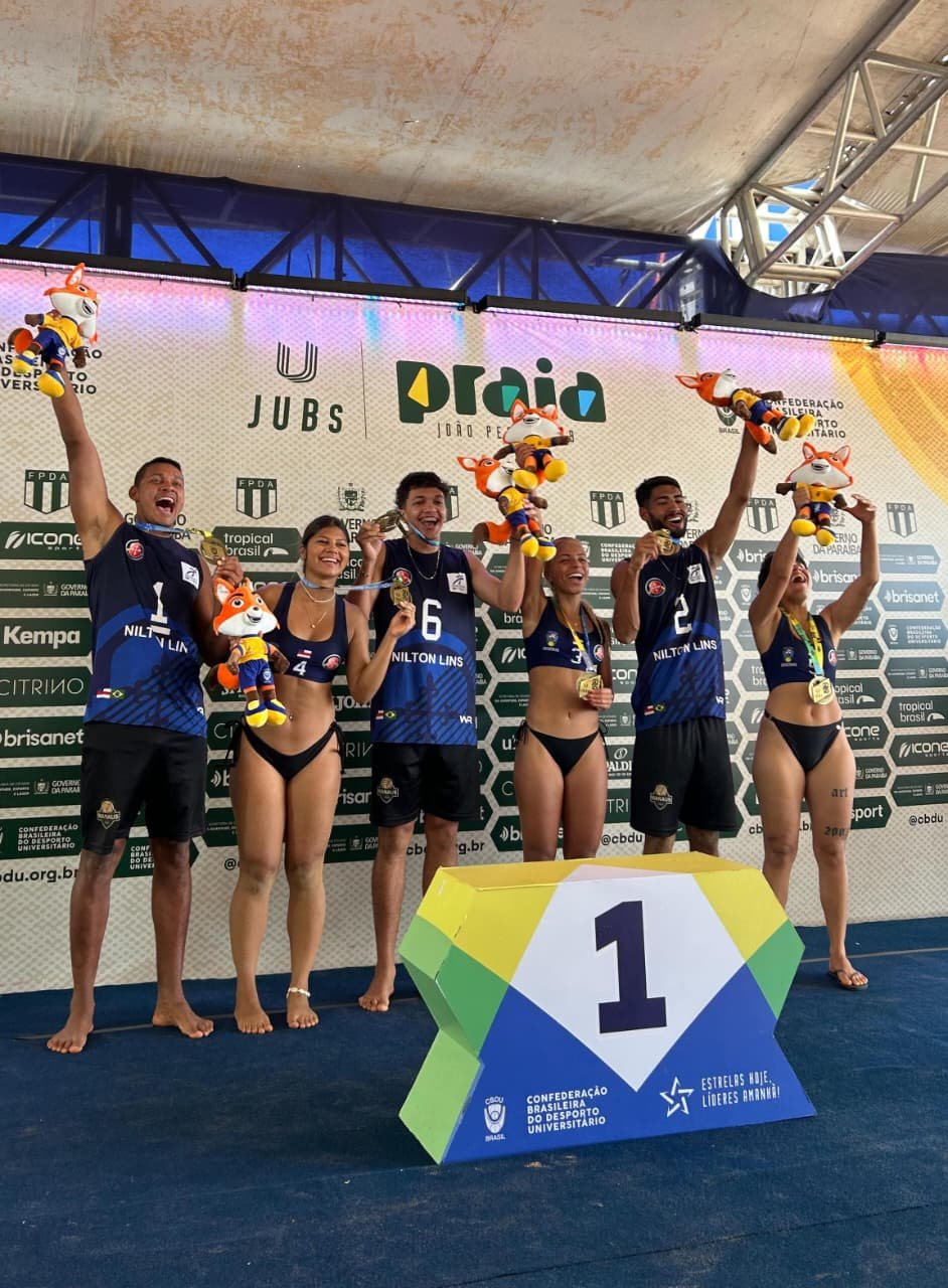 Amazonenses brilham no JUBs Praia e faturam ouro inédito no vôlei 4x4 misto