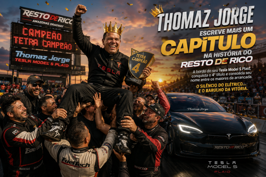 Thomaz Jorge conquista o tetracampeonato e faz história no Resto de Rico com o Tesla Plaid